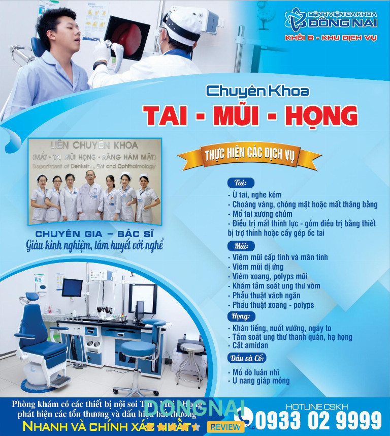 Khoa Tai – Mũi – Họng tại Bệnh viện Đa Khoa Đồng Nai