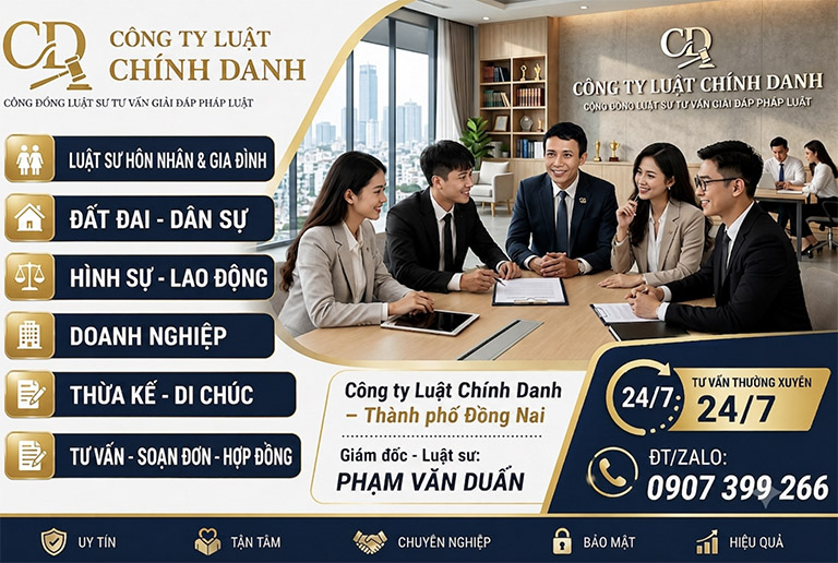 Văn phòng công ty luật chính danh ở biên hòa