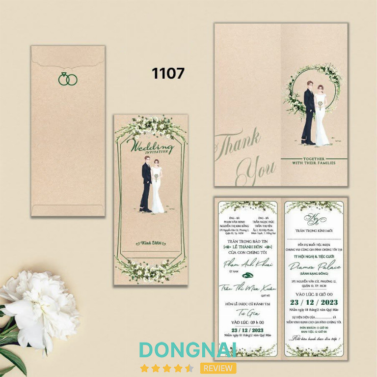 Thiệp Cưới Long Thành - Bưng Môn